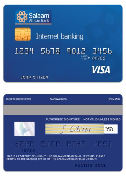 Djibouti The Salaam African bank visa prepaid internet card